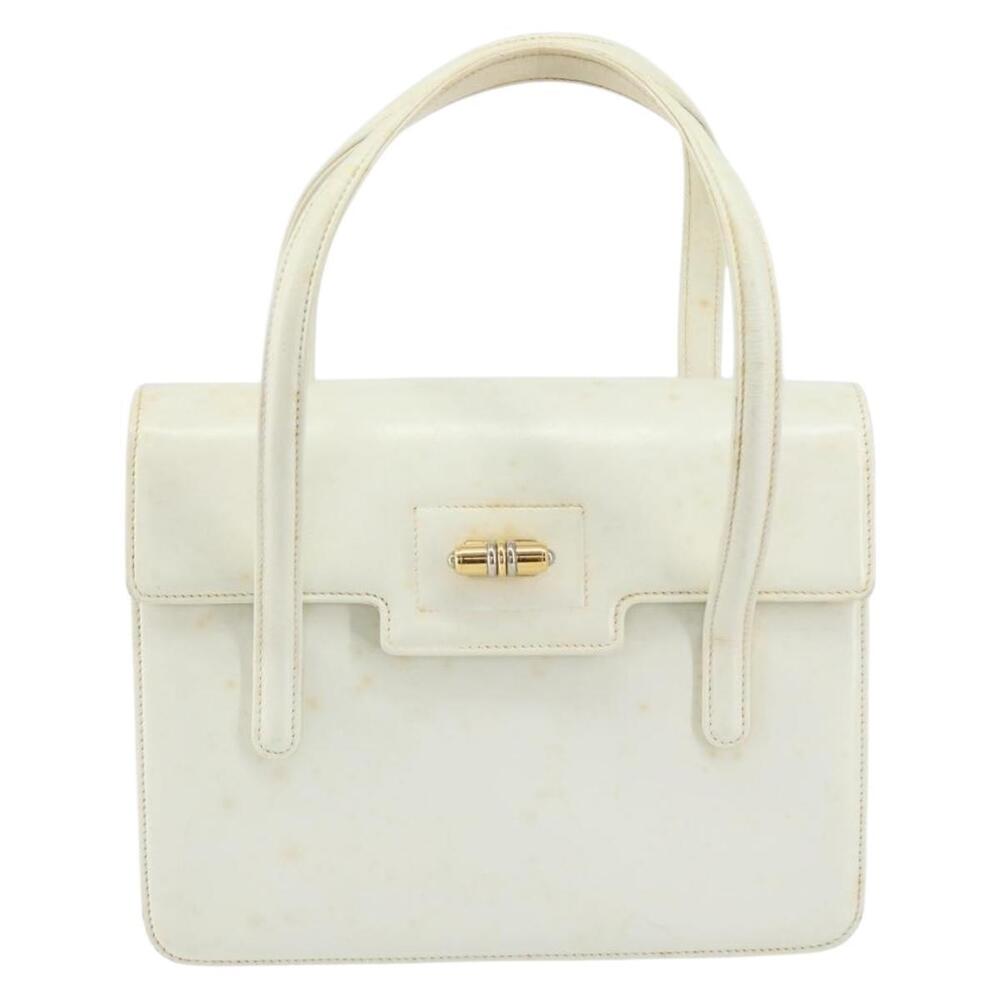 GUCCI Hand Bag Leather White Gold Auth 154583 - Picture 13 of 16